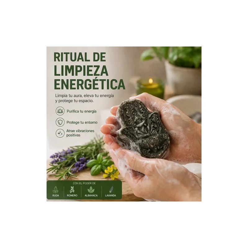 Jabón De Ruda Romero Albahaca Y Lavanda Limpieza Energética