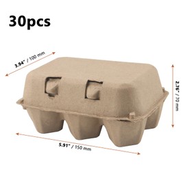 LEXININ 30 PCS Paper Egg Cartons, Pulp Cardboard Egg Boxes 6 Eggs, Half Dozen Paper Egg Box Trays Holder for Eggs Storage