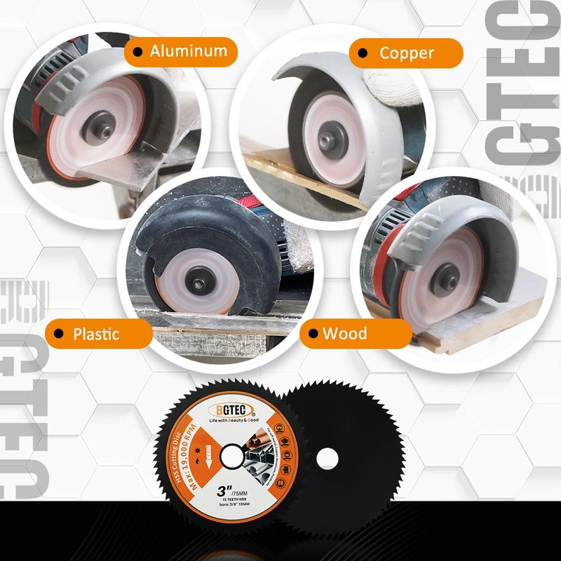 HSS Circular Saw Blade -BGTEC 5pcs 75mm/3" 72T 10mm Bore