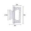 6 Pack Non-Mortise Door Hinges, 4 x 3 inch Stainless