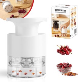 Cherry Pitter Multiple, Push Type Cherry Corer Multiple, Kitchen Cherry Jam 7 Holes Multi Pitter Tool, 7-in-1 Cherry Seed Remover Quick Portable Cherry Pitting Tool (White)