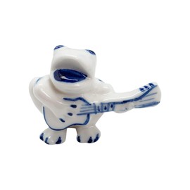 Essence of Europe Gifts Porcelain Miniatures Animal Delft Frog Guitar