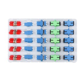 Duogalia Fiber Optic Couplers Kit for SC/UPC, SC/APC, ST, LC Cables Adapter, 5 Styles with 50pcs Fiber Optic Adapter Couplers for Single-Mode & Multi-Mode