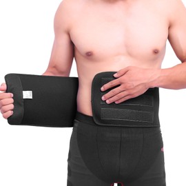 EVOLUXO Neoprene Slimming Belt Fitness Belt with Velcro Fastening Sweat Belt for Men and Women - Black L