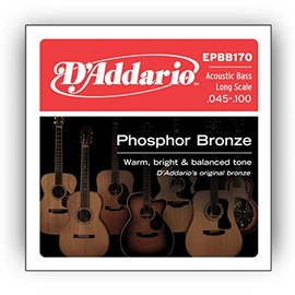 D'Addario Cuerdas de guitarra acústica para bajo, cuerdas de bajo acústico, bronce fosforoso, EPBB170, juego de 4 cuerdas de guitarra acústica para ba