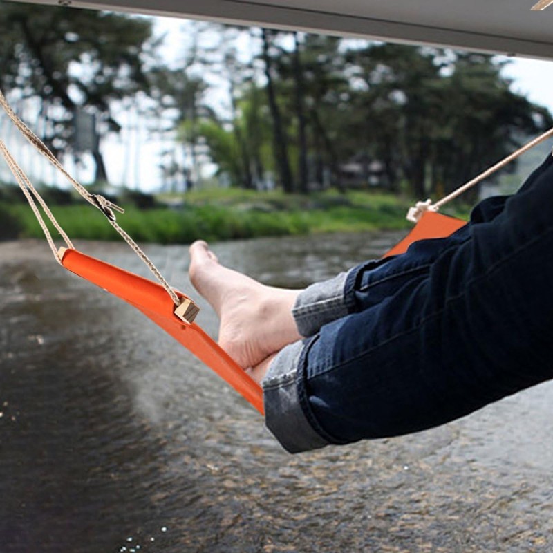 Itian Portable Adjustable Mini Feet Hammock Desk Foot Rest for