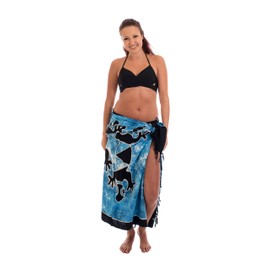 Sarong Pareo Wrap Skirt, Towel, Beach Towel, Wrap Dress, Butterfly Design, Handmade by EL-Vetriebs GmbH - 170 cm x 110 cm