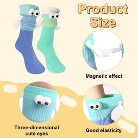 PYEUIFT Pack of 2 Funny Magnetic Socks with Hands Hand in Hand Socks Friendship Socks Magnetic Socks Small Gifts for Women Men Girlfriend Friends Partner Couples Children (1)