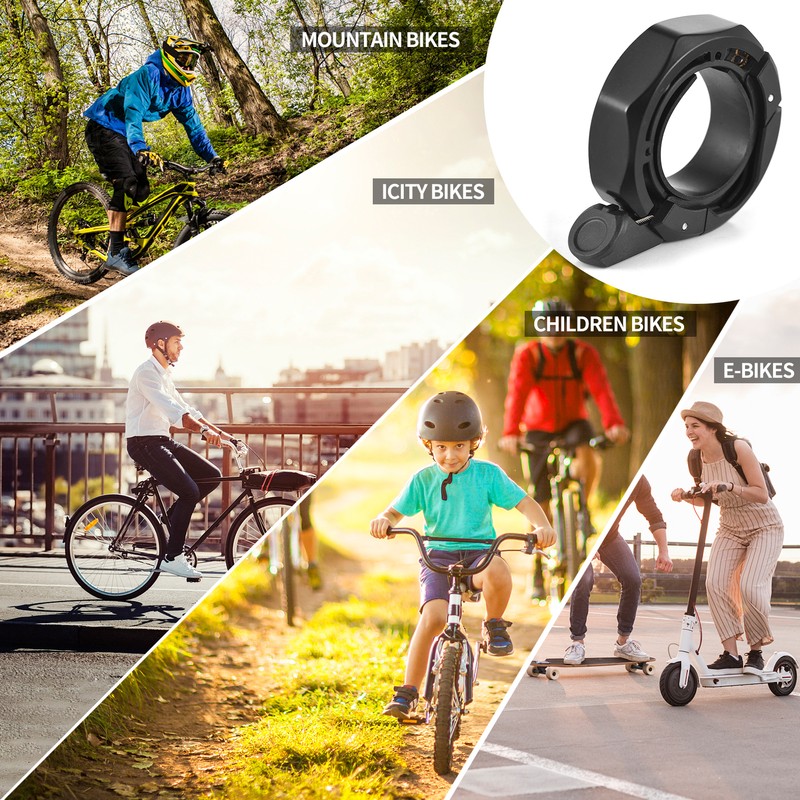 Bike Bell Aluminum Alloy Compact Cycling Ring Bell with Adjustable