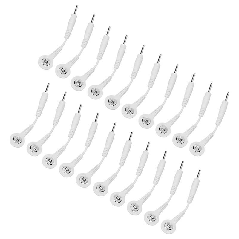 20Pcs Electrode Wires 2.0in Portable Replacement Button Electrode Lead Wires