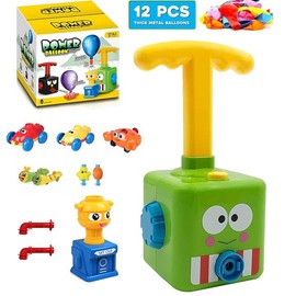 Toddler Toys 3-4 for Boys Girls, Balloon Launcher & Powered Car Set, Fun Toddlers STEM Toy Balloon Pump Cars Racer Kit for Kids 3-5 (Frog)