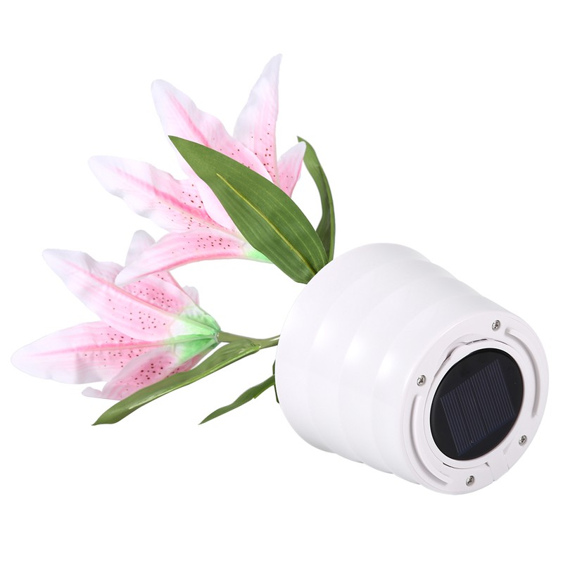 Solar LED Artificial Lily Lamp Simulation Bonsai Decor Flower Light