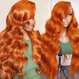 SoulReaver Ginger Lace Front Wig Human Hair 13x6 Body Wave 22 Inch HD Transparent Lace Frontal 350 Color Frontal Pre Plucked Natural Hairline For Women 200 Density Minimal Shedding Tangle Free