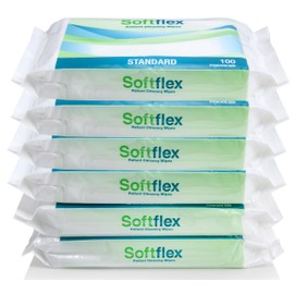 6 x Easy Care Solutions | Patient Cleansing Dry Wipes | Standard 20cm x 26cm - (6 Packs of 100)