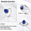 Bestyle Women's Moonstone Ring Adjustable Crystal Ring 925 Silver for