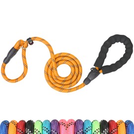Slip Lead 6 FT for Medium and Large Dogs,Puppy Dog Training Leash Heavy Duty,No Pull Reflective Nylon Dog Leash,Rope Training Leash for Dogs That Pull,Orange