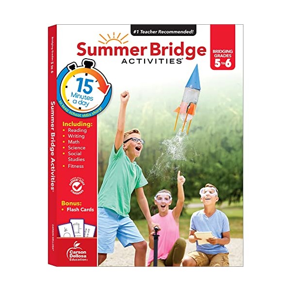 Summer Bridge Activities 5-6 Grade Workbooks, Math, Reading Comprehension, Writing,