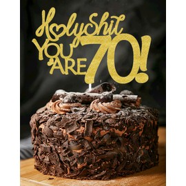 Decoración para tarta de 70 cumpleaños, decoración para tartas de 70 cumpleaños, purpurina dorada, divertida decoración para tartas 70 para hombres, decoración para tartas 70 para mujeres, decoración de 70 cumpleaños, decoración para tartas de 70 cumplea