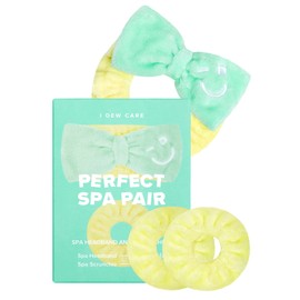 I DEW CARE Face Wash Headband & Scrunchie Set - Perfect Spa Pair | Mother's Day, Spa day, Soft, Cute for Makeup, Shower, Teen Girls Stuff, 1 Count