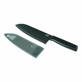 Kuhn Rikon COLORI Chef’s Knife with Safety Sheath, 6 inch/15.24 cm Blade, Black