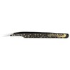 MilleniumHair Eyelash Tweezers Pointed / Straight for Eyelash Extension (Black/Gold)