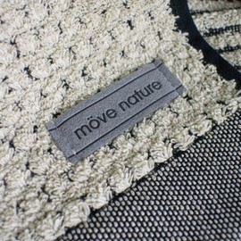 möve Eden towel piped border 50 x 100 cm made of 80% cotton / 20% linen, nature / black