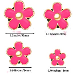 Daisy Air Vent Clips, 4 Pcs Cute Flower Car Air Conditioning Outlet Clip Car Air Freshener Clip Charm Car Inter Decor Accessories for Women (Rose Red)