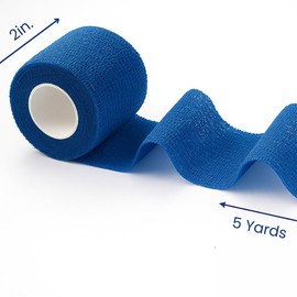 2" Cohesive Flexible Bandage Wrap – 8 Pack | Self-Adherent Vet Tape for Animal Use | Breathable, Easy Tear, No Clips Required | Ideal for Horses, Dogs, Cats, Livestock (Blue)