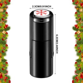 Supervitae 2 Pack Christmas Snowflakes Print Stamps Print Stamper Mini Red Self Inking Stamps for Classroom Party Educational Learning Activities Craft Supplies