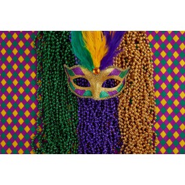 GIFTEXPRESS 144 pack Purple Gold Green Mardi Gras Beads Bulk, Mardi Gras Beads Necklaces Assortment, Throw Beads in Bulk, Gasparilla beads