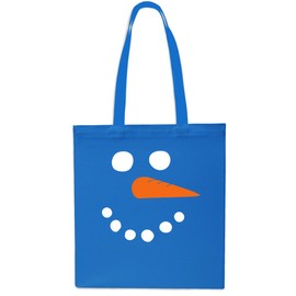 Snowman Face Design Christmas Tote Shopping Gym Beach Bag 42cm x38cm, 10 litres-Sapphire