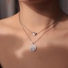 AYALIA Puffed Heart and Moon Shaped Pendant Necklace (Set (Puffed