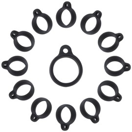 GORGECRAFT 50Pcs Silicone Rubber Rings Anti-Lost Black Adjustable Ring Holder 13mm Multipurpose Cases Necklace Lanyard Replacement Pendant Carrying Kit for Pens Keychains Office Sport