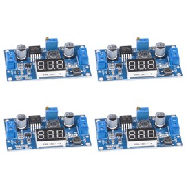 JTAREA LM2596 LM2596S DC-DC Buck Converter Voltage Adjustable DC to DC 4.0-40V to 1.25-37V 2A Power Supply Module with LED Voltmeter Display (Pack of 4pcs)