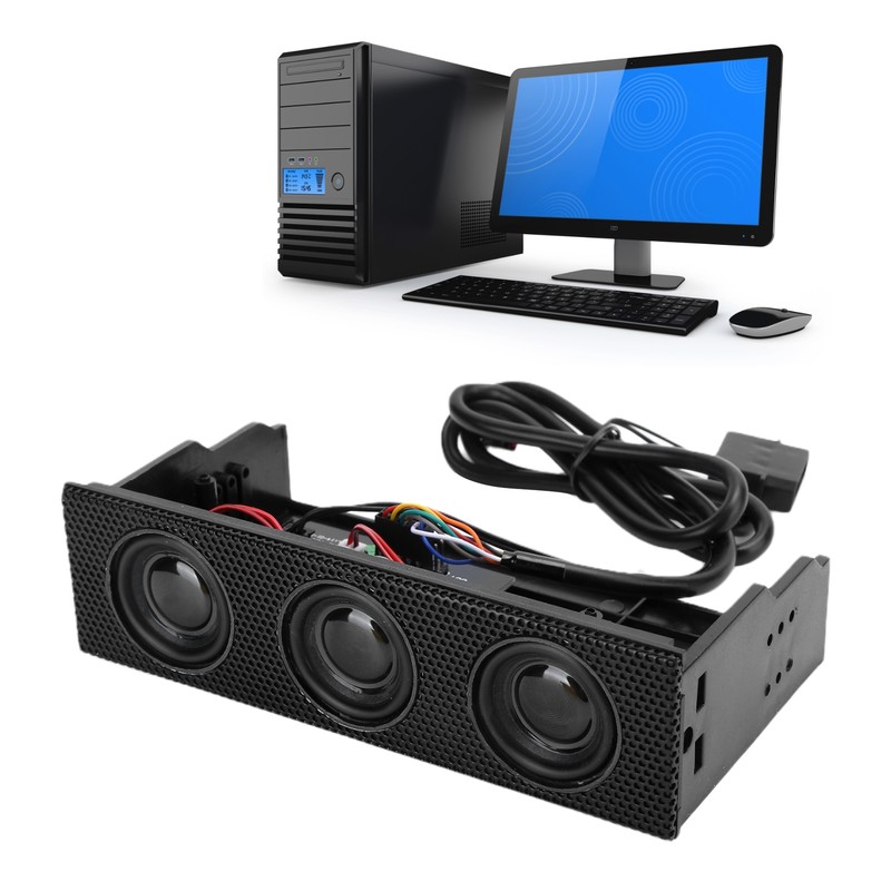 PC Front Panel Speaker Stereo Surround Computer Case Builtin Mic