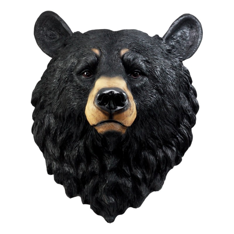 Ebros Large Olympic Black Bear Head Wall Decor Plaque 16"Tall