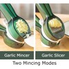 POPULUSL Garlic Slicer & Mincer, 2 in1 Garlic Press, Easy