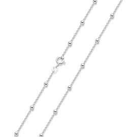 MATERIA by Matthias Wagner K118 Women's Ball Necklace 925 Silver Chain 40-70 cm, Sterling Silver