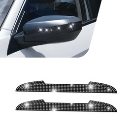 Ferianl 2PCS Bling Car Door Handle Scratch Protector, Car Rear View Mirror Anti-Scratch Sticker, Rhinestone Auto Exterior Accessories, Universal for SUV, Sedan, Truck(Black)