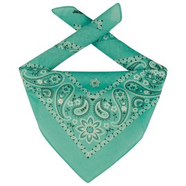Lipodo Bandana Scarf for Women/Men/Children, Head Scarf Made of 100% Cotton, Multifunctional Scarf in One Size (55 x 55 cm), Various Wearing Options, turquoise