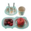5 pcs set Eco friendly Bamboo Fiber Cartoon Children Tableware