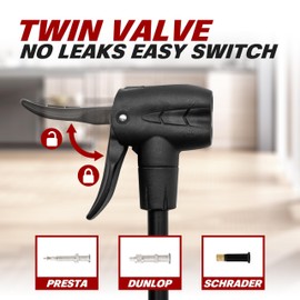 BV Portable Composite Foot Bike Pump with Gauge and 100 PSI Pressure | Schrader and Presta Compatible Bicycle Pump with Ergonomic Pedal for Easy Use - Ideal as Bike Tire Pump and for Other Inflatables