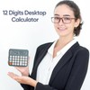 Standard Function Desktop Calculator,Powered by Batteries(Included),12 Digit Large LCD Display,Big