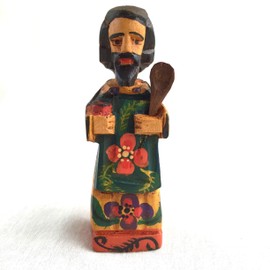Altiplano Small San Pasqual Kitchen Saint - 5" Tall, Hand Carved, Made in Guatemala