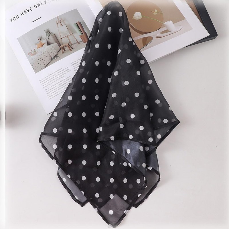 Spring versatile retro fashion print polka dot small square scarf