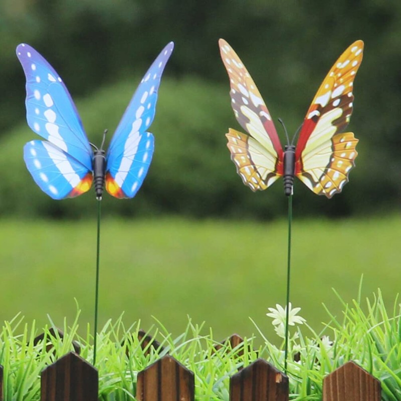 Alipis Butterfly Stakes Colourful Garden Butterflies On Sticks 3D Double