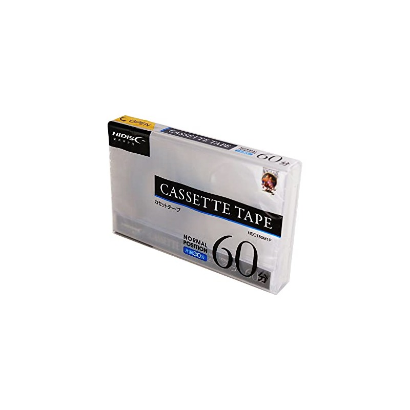 HIDISC Music Cassette Tape, Normal Position, 60 Minutes, 1 Roll