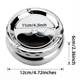 1set Qualsen Ashtray ，Outdoor Ashtray，Ashtray with Lid,Ash Trays Indoors，Smokeless Ashtray，Rotatable Ashtray ，Portable Ashtray，Stainless Steel Ashtray，Modern Tabletop Ashtray for Indoor or Outdoor