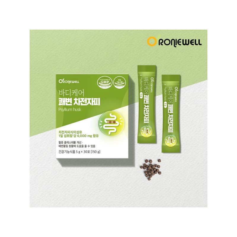 Roniwell [로니웰] 바디케어 쾌변 차전자피 식이섬유 30포 x 2개 (총
