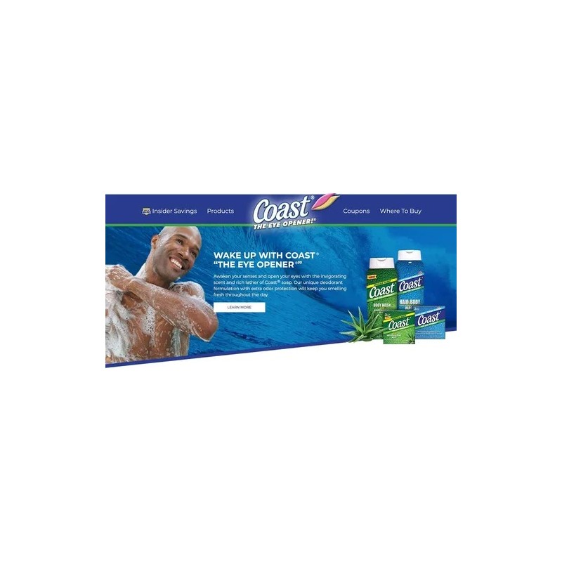 Desodorante Refrescante Soap Bar Coast, 120 Ml, 4 Unidades